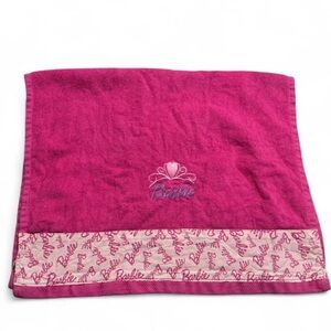 Barbie Pink Hand Towel with Embroidered Logo cute collectible